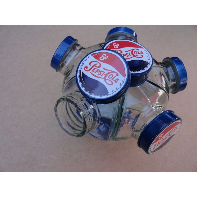 Baleiro Vidro Temático Pepsi Cola Giratório Pequeno Novo