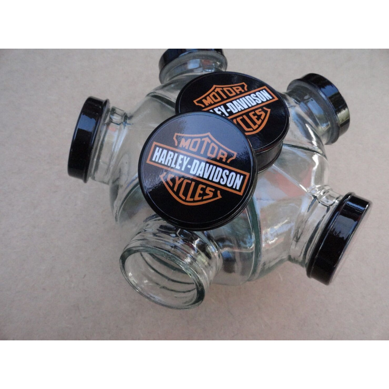 Baleiro Vidro Temático Harley Davidson Giratório Pequeno Novo