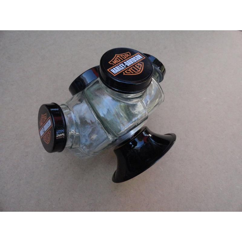 Baleiro Vidro Temático Harley Davidson Giratório Pequeno Novo