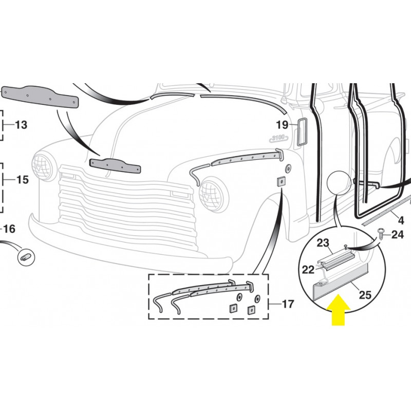 Borracha da Caixa Ar / Estribo 1947 a 1955 - Par