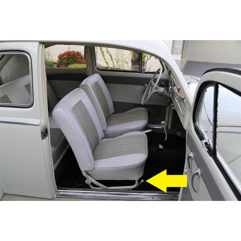 Botão Acabamento Regulagem Banco Fusca Plástico Bege - Par