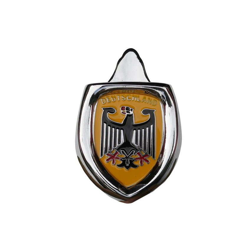 Emblema Brasão Capô com Moldura Deutschland Amarelo Fusca até 1966