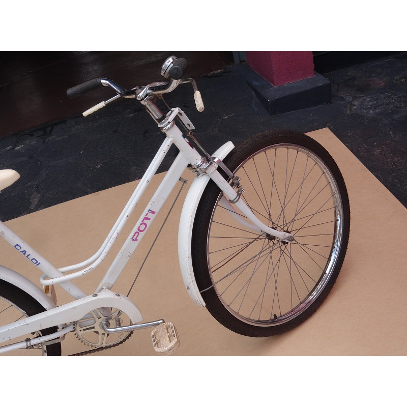 Bicicleta Antiga Feminina Poti Caloi Aro 26 Branca Original Década 80