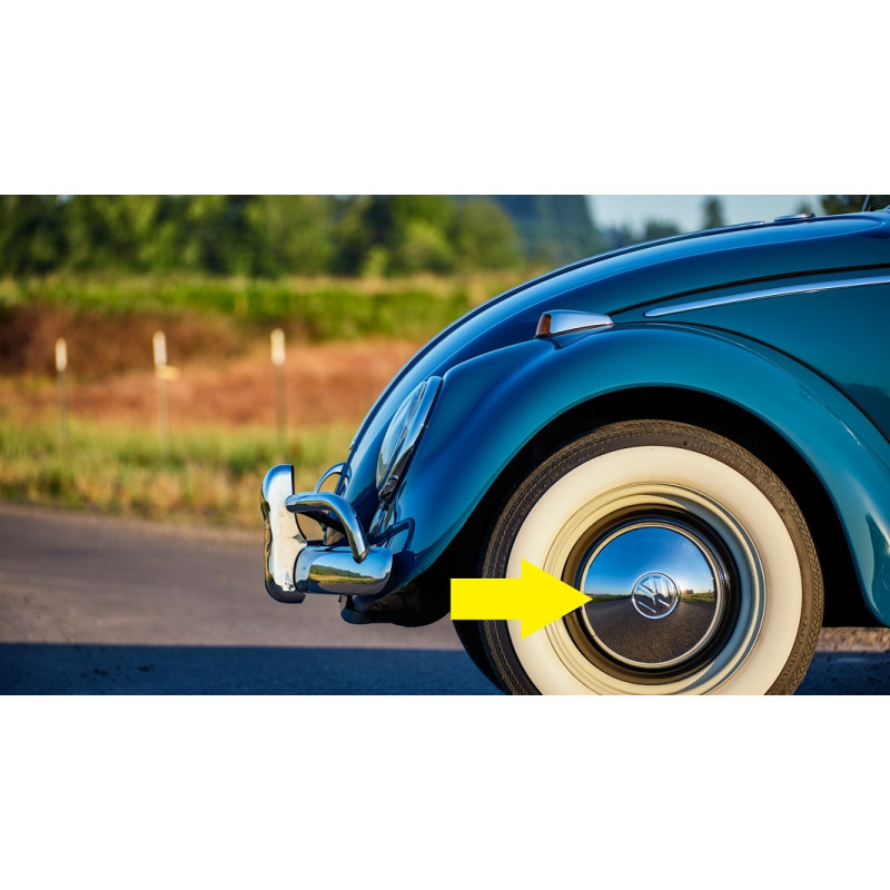 Calota abaulada 5 Furos Cromada Fusca Kombi Karmann Ghia - Unitária