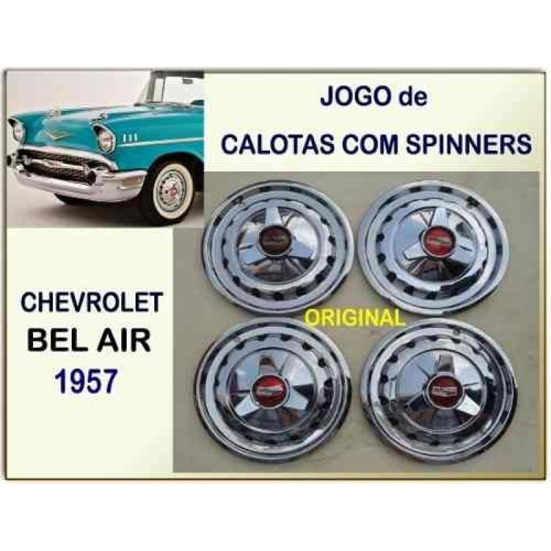 Calota Com Spinners Chevrolet 57 Original Jogo