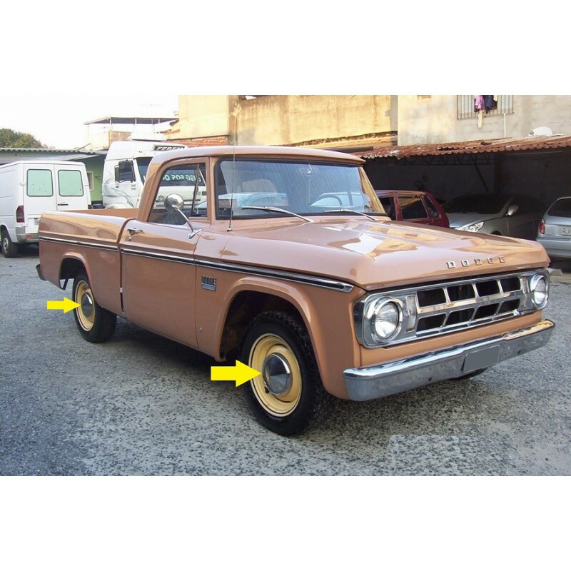 Calota Dodge D100 Luxo Cromada Importada Encaixe Fora - Jogo