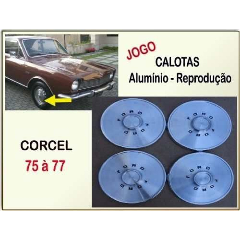 Calotas Ford Corcel l Belina l 75 à 77 Alumínio Reprodução - Jogo