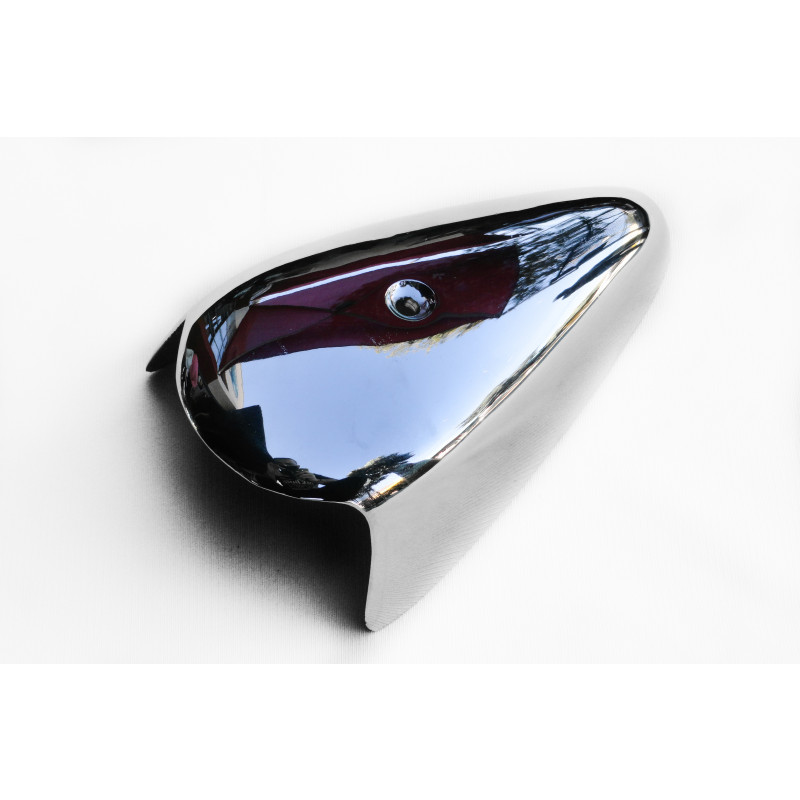 Capa Metal Cromado do Pisca Fusca 65 à 70 Sorriso Curto - Unitário