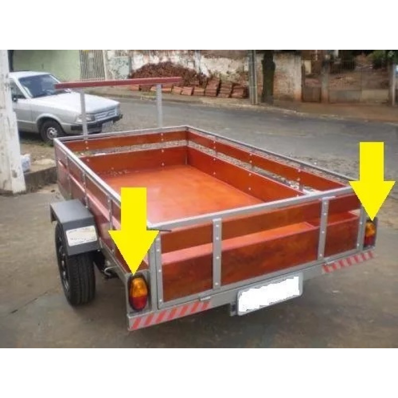 Lente Lanterna Traseira Carretinha Reboque Bicolor - Par