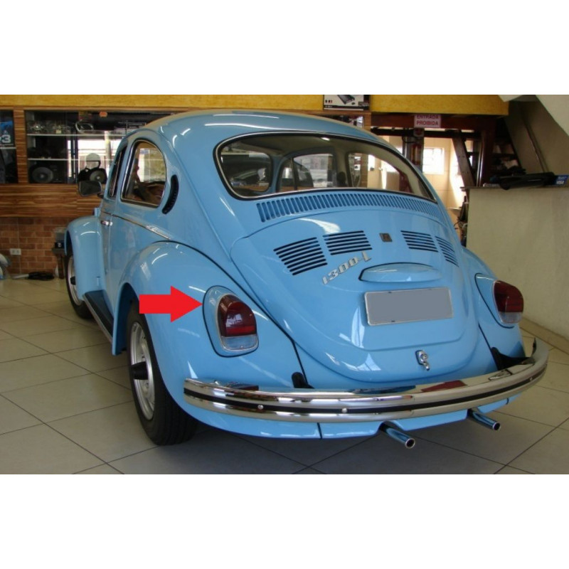 Carcaça Lanterna Traseira Esquerda Fusca 1600, 1500, 1300L 1970 à 1978 Nova