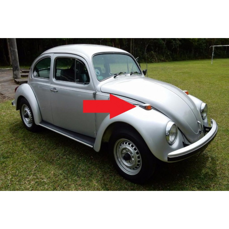 Capa metal cromada Pisca Fusca 1970 à 1996 Sorriso Largo Par