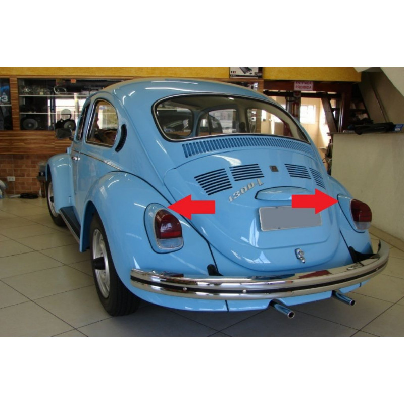 Carcaça Lanterna Traseira Fusca 1600, 1500, 1300L 1970 à 1978 Original Usada - Par