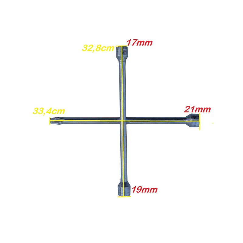 Chave de Roda Cruz 3 Bocas 17mm 19mm 21mm Ponta Chata Nova