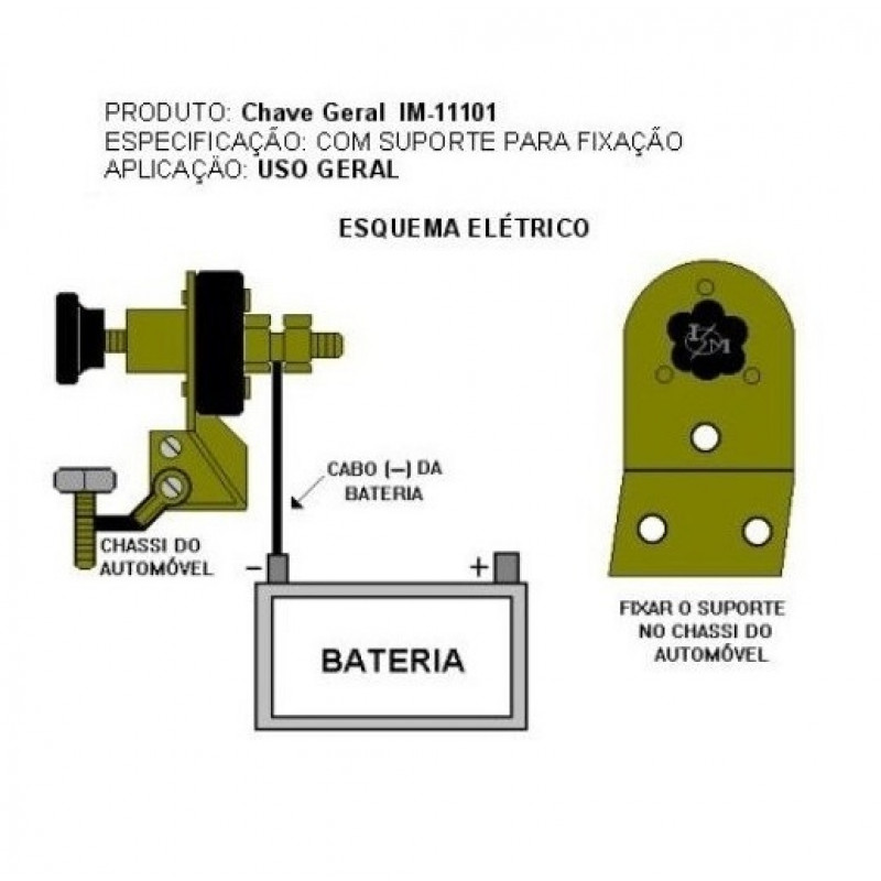 Chave Geral Bateria Anti Furto Corta Corrente Universal