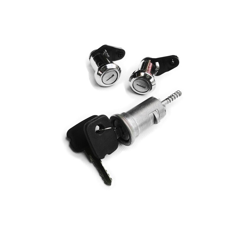 Cilindro de Porta e Ignição Chevette Marajó Chevy Cromado Mesma Chave Jogo