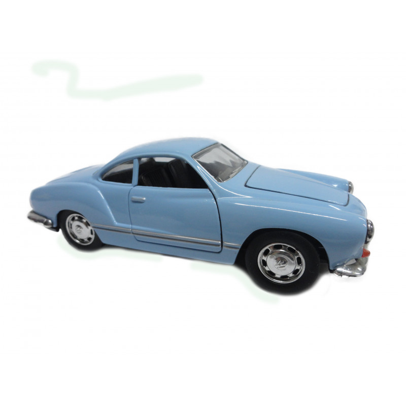 Miniatura Volkswagen Karmann Ghia 1966 Escala 1:28 Azul Claro em Metal