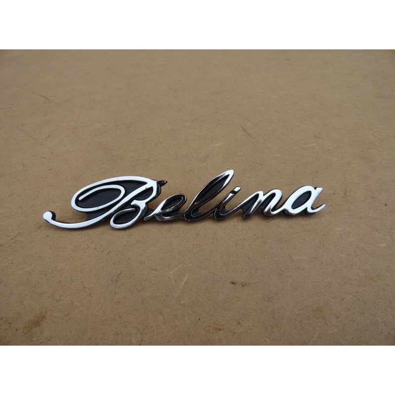 Emblema Belina I 1970 a 1977 Lateral Traseira Cromado Manuscrito Pino
