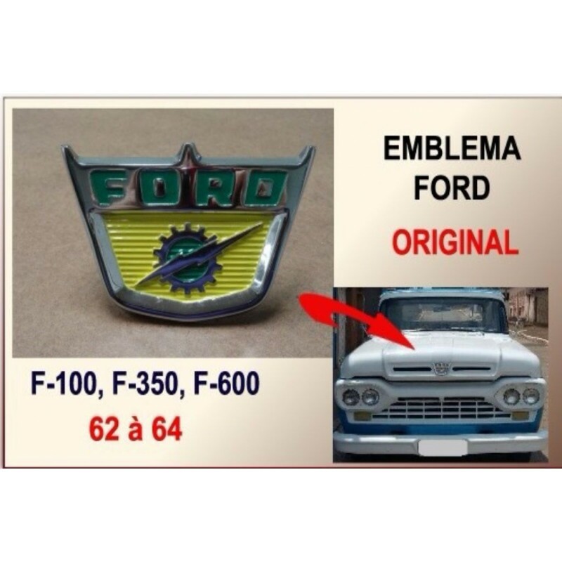 Emblema Bico Capô Ford F-100 1962 a 1964 Original Usado