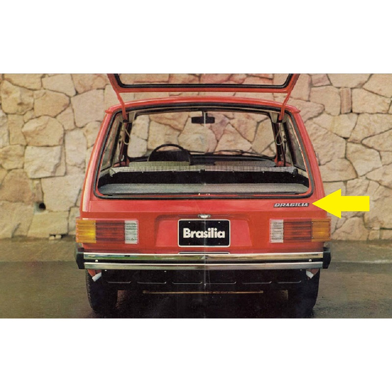 Emblema Brasilia Painel Traseiro VW Brasilia 1979 a 1982 Novo