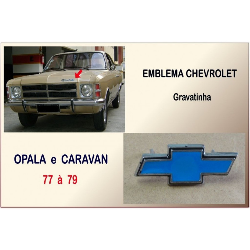 Emblema Chevrolet Gravatinha Opala e Caravan 77 à 79 Cromado