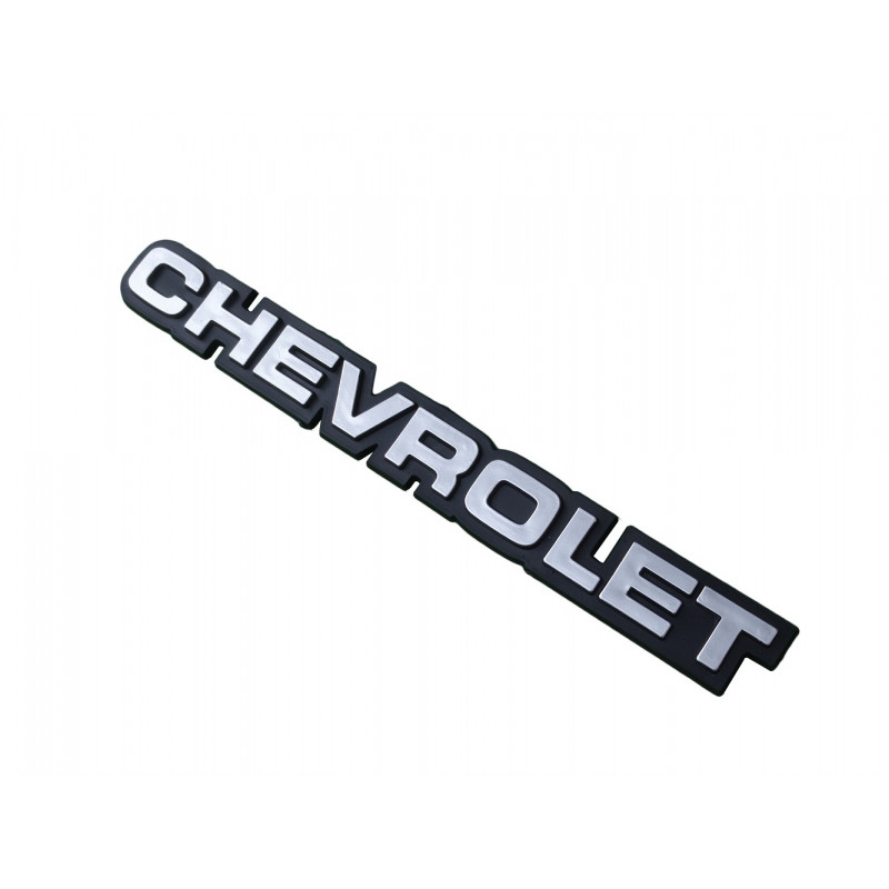 Emblema Chevrolet da Traseira Opala e Chevette 1980 a 1990 Prata Plástico 28,5cm