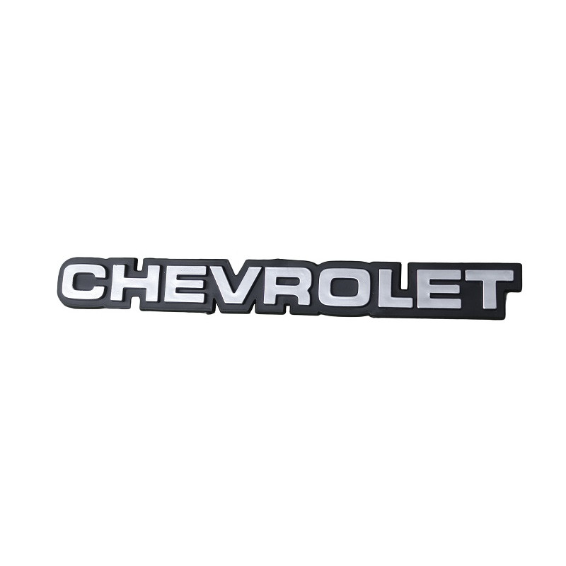 Emblema Chevrolet da Traseira Opala e Chevette 1980 a 1990 Prata Plástico 28,5cm