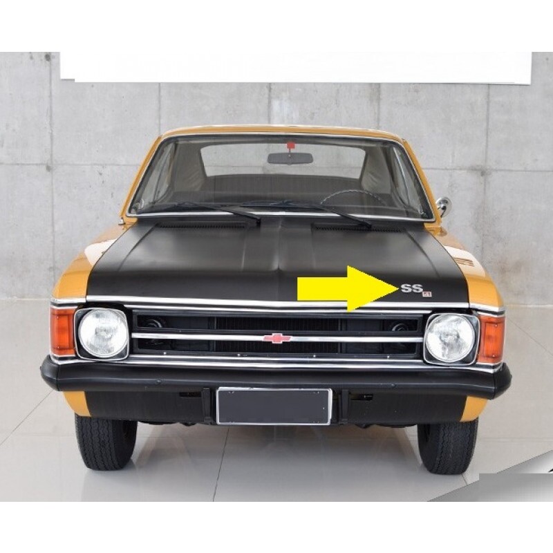 Emblema SS4 Opala SS 4 Cilindros 1973 a 1974 Capô ou Traseira