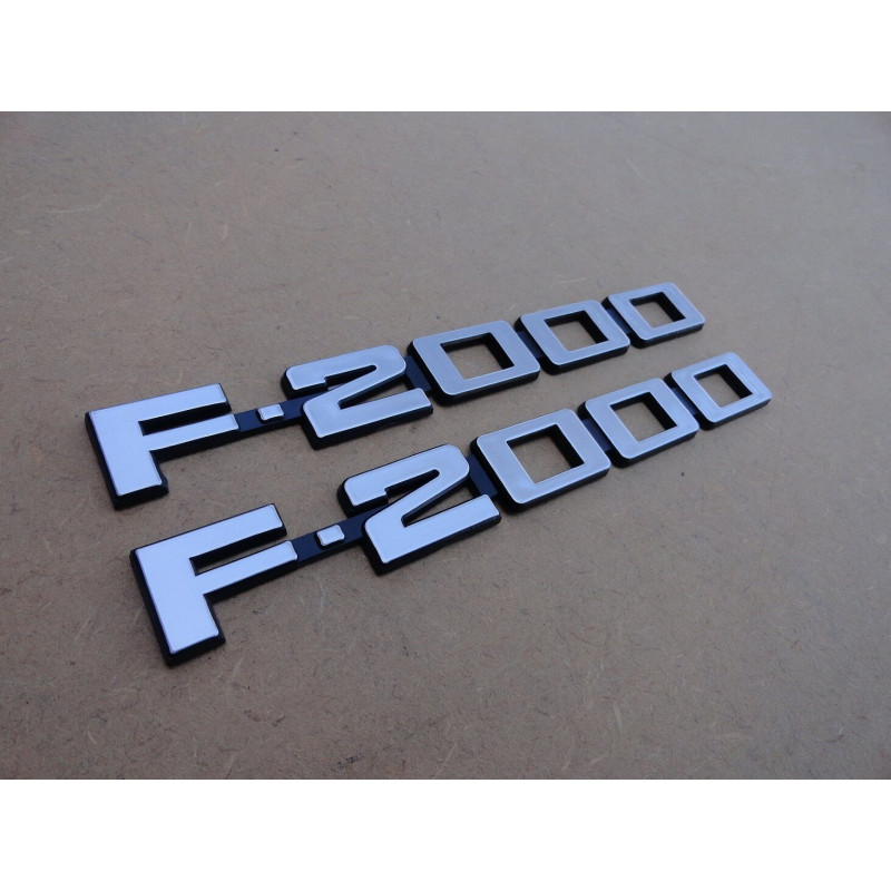 Emblema Lateral Ford F-2000 Cinza - Par