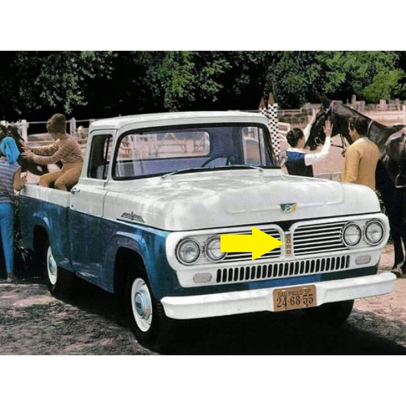 Emblema Ford Grade Dianteira F-100 Passeio 1965 a 1968 Novo