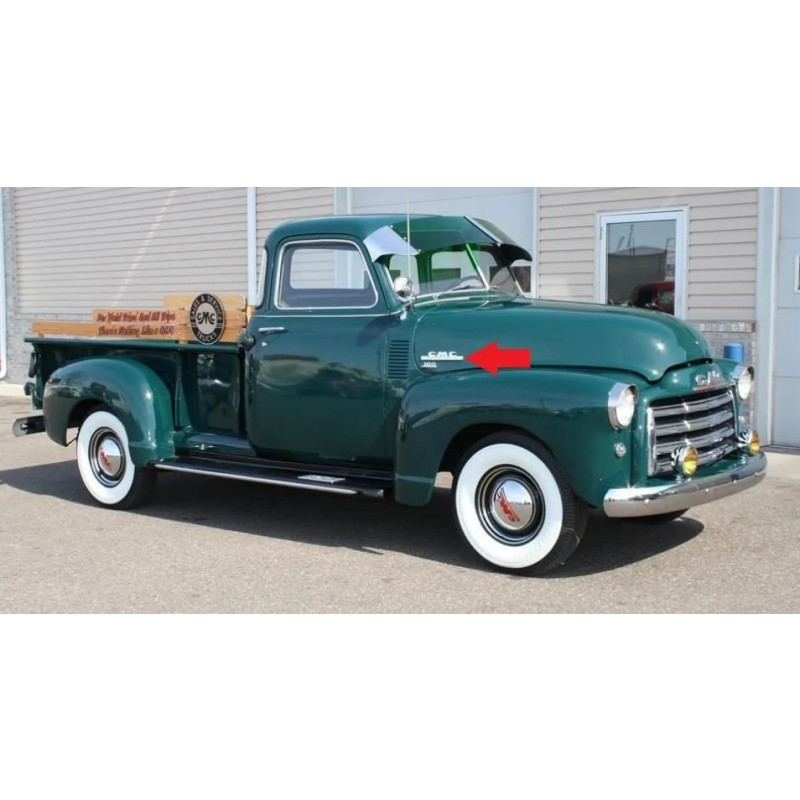Emblema Lateral GMC Pick Up 1947 a 1953 Cromado Novo