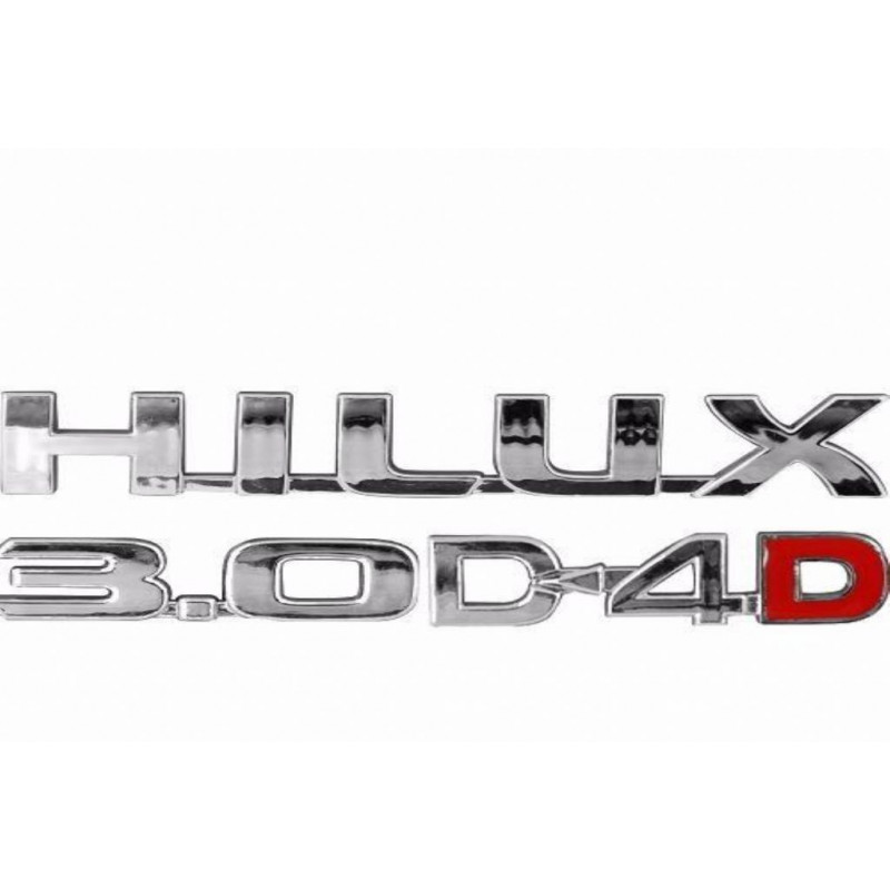 Emblema Hilux 3.0-TD Kit 2 Cromado Toyota 2002 á 2005