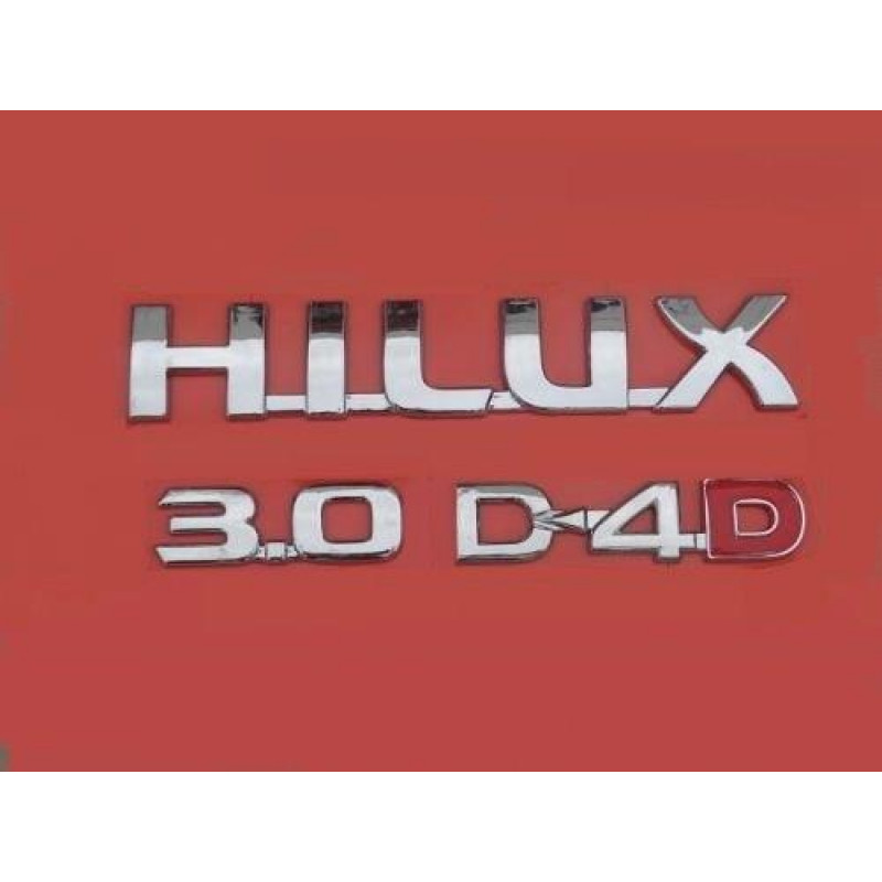 Emblema Hilux 3.0 D-4D Kit 3 Cromado Toyota 2005 em Diante