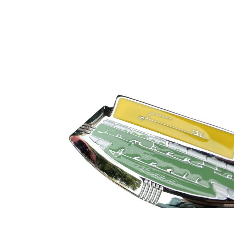 Emblema Escudo Gravata Frontal Lambretta Li 1960 em Diante Amarelo e Verde