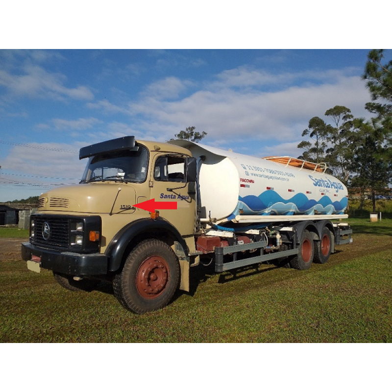 Emblema Lateral Caminhão Mercedes 1519 Original Usado