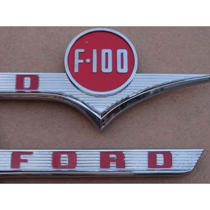 Emblema Ford Capô F-100 1956 - Par