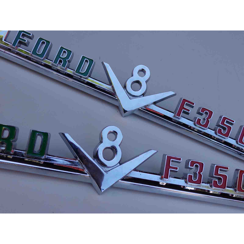 Emblema Lateral Capô Ford F-350 1965 a 1971 Original Par Usado