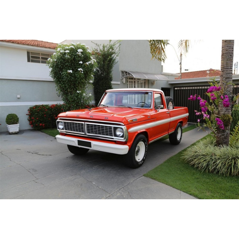 Emblema Lateral Capô F-100 1972 a 1979 Original Restaurado - Par