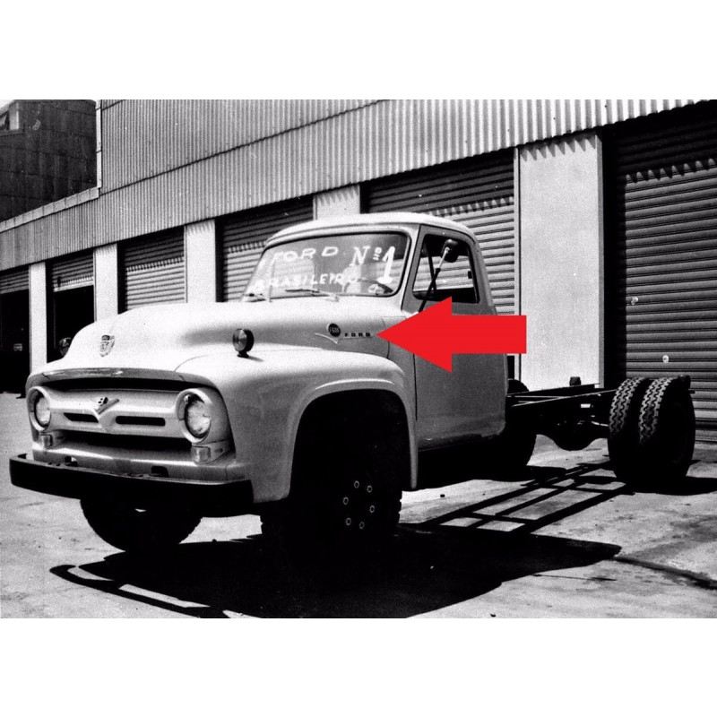 Emblema Lateral Esquerda Capô F-600 59 à 61 Original Usado