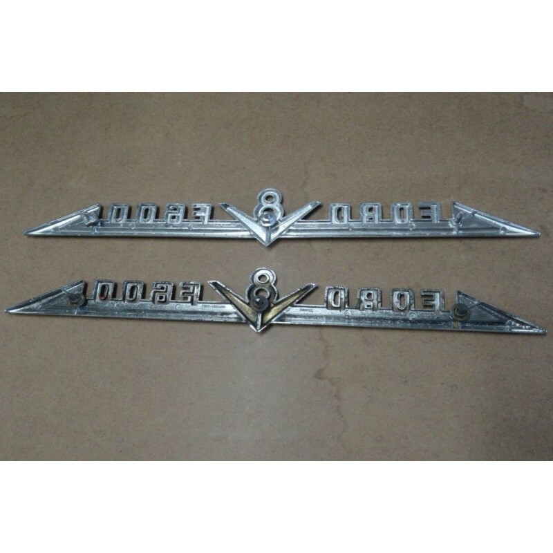 Emblema Ford V8 F-600 65 à 68 Original - Par