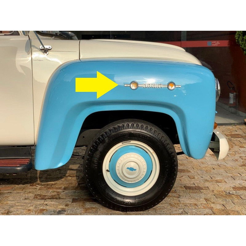 Emblema Lateral Paralama Chevrolet Brasil 3100 1958 a 1963 Par