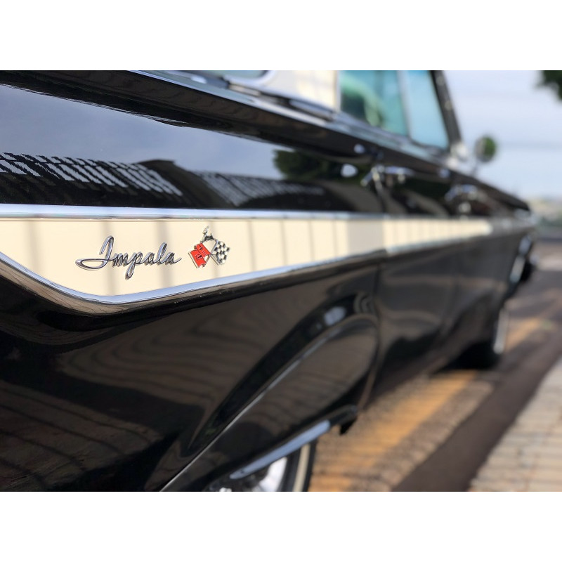 Emblema Bandeiras Lateral Traseira Impala 1961 Reprodução - Par