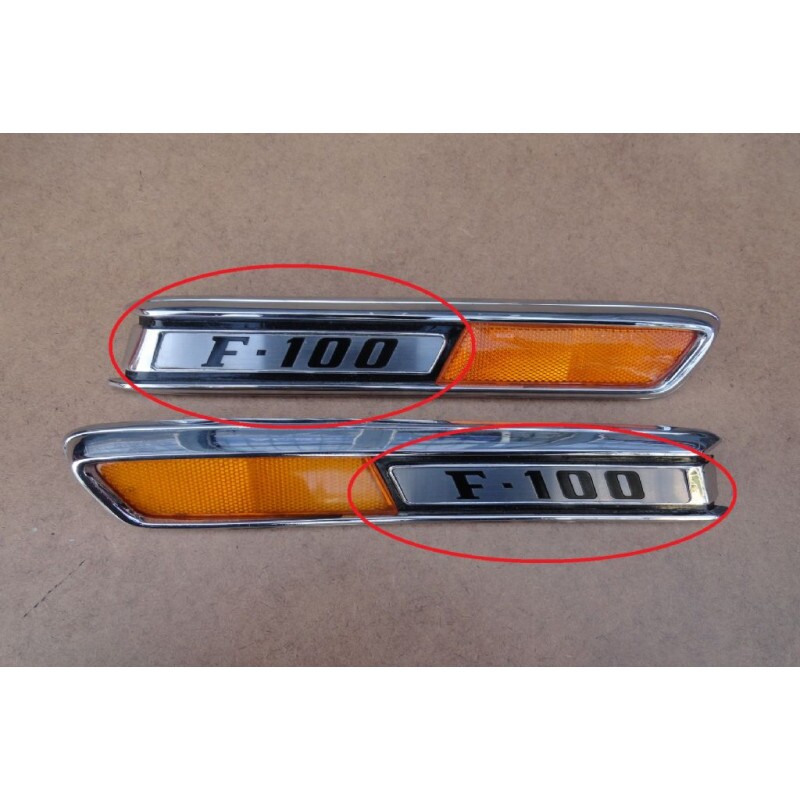 Emblema F-100 do Logo Lateral do Capô F-100 1972 à 1979 Novo - Par