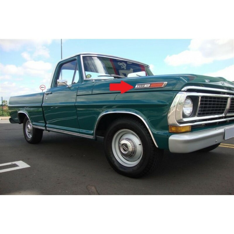 Emblema F-100 do Logo Lateral do Capô F-100 1972 à 1979 Novo - Par