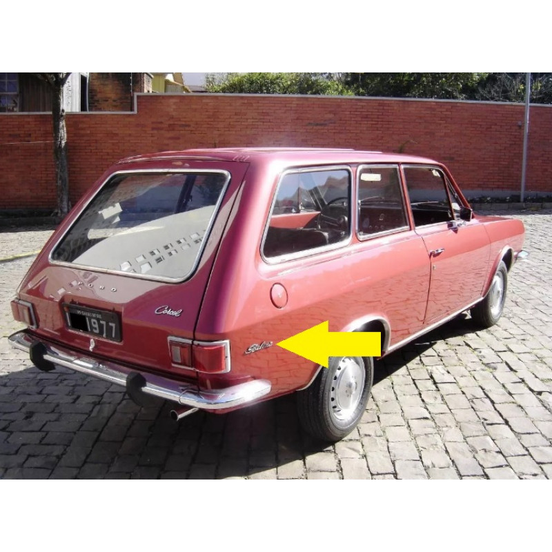 Emblema Manuscrito Belina I 1970 a 1977 Lateral Traseira