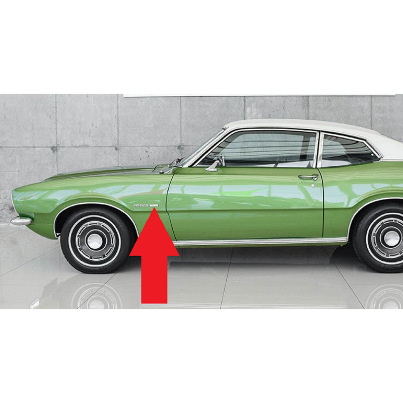 Emblema Lateral do Paralama Maverick Super Cromado Novo Par 