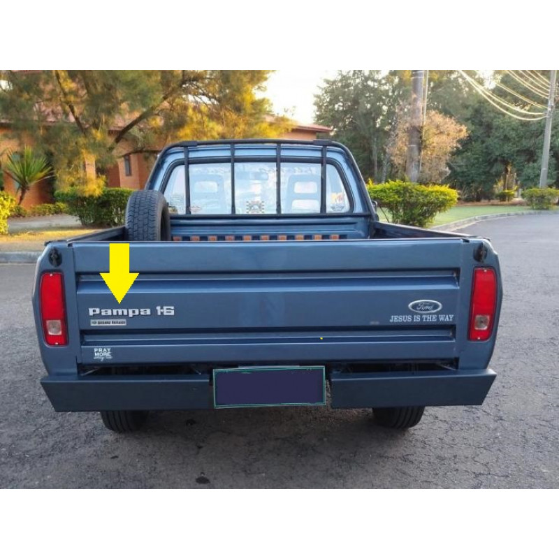 Emblema Letras Tampa Traseira Pampa até 1984 Prata Novo