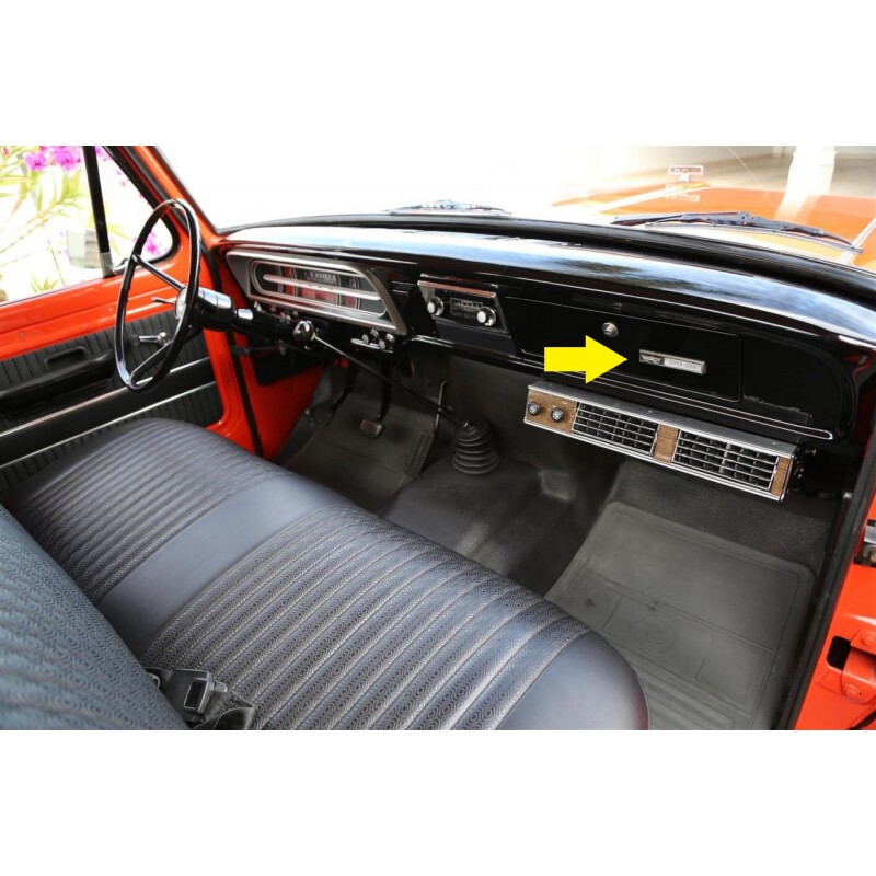 Emblema Porta Luvas F-100 F-1000 SS 72 a 92 Reprodução Nova