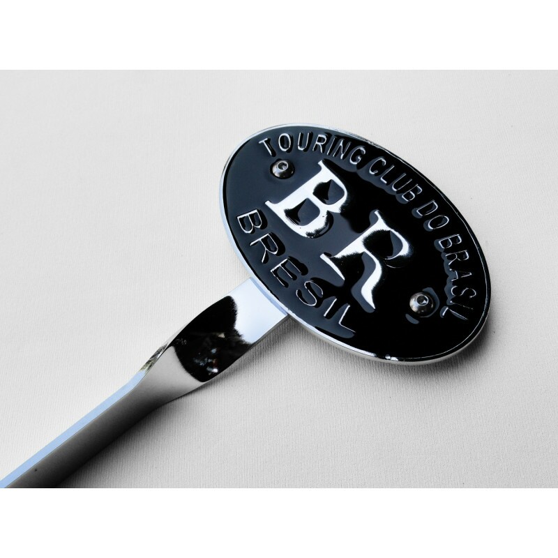 Emblema com Haste Touring Club do Brasil BR Brésil Preto e Prata Novo