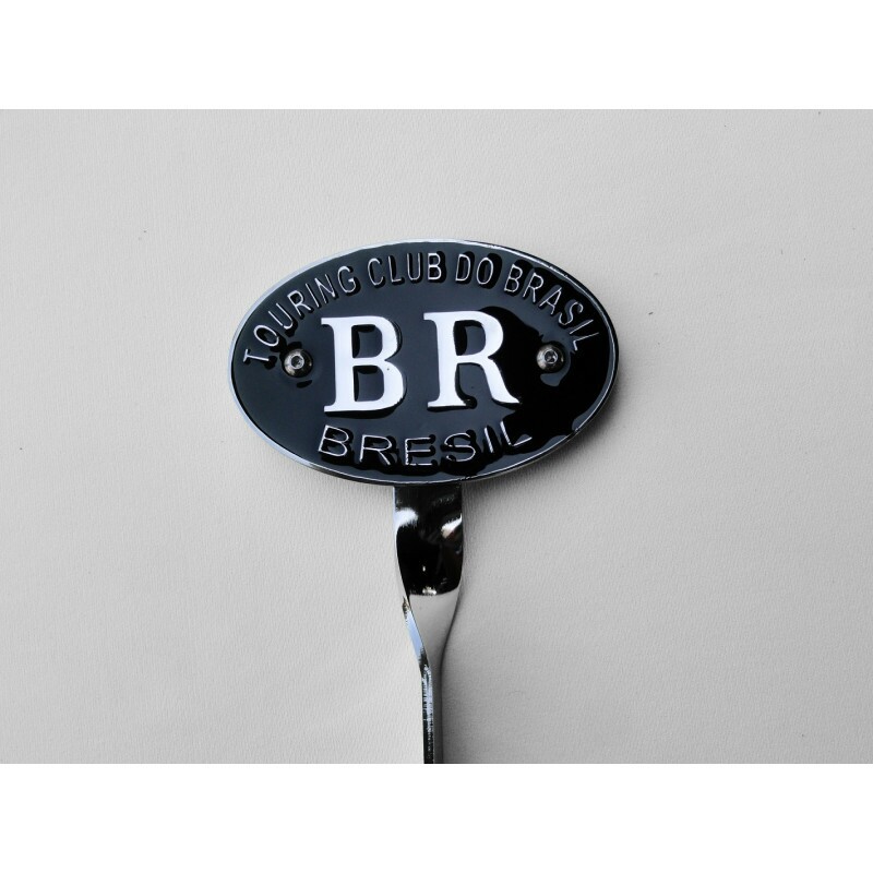Emblema com Haste Touring Club do Brasil BR Brésil Preto e Prata Novo