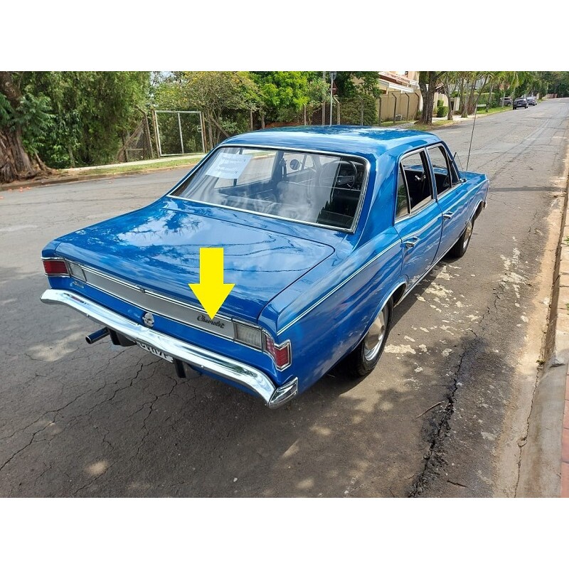 Emblema Chevrolet Opala 71 a 74 da Grade Bico do Capô e Traseira Contorno Preto
